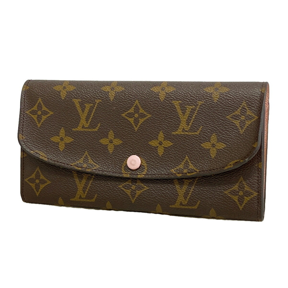 Louis Vuitton Monogram Portefeuille Emilie Long Wallet M61289 Rose Ballerine ...